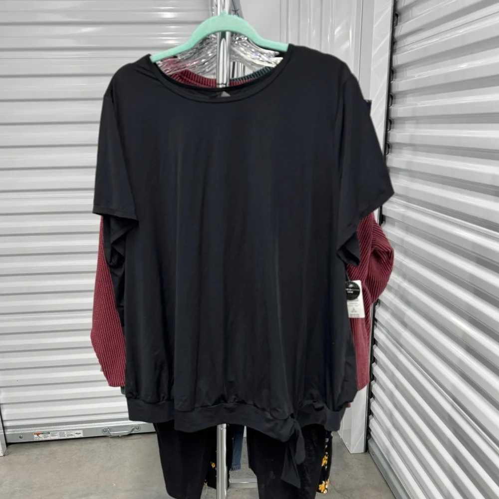 Torrid | Swimshirt with Side Tie in Black | size 3X